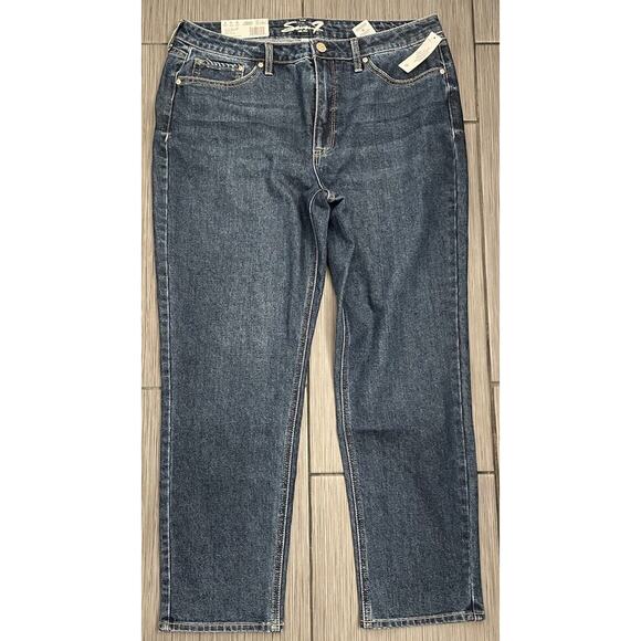 Seven 7 Women's High Rise Slim Straight Jean Size 14 Birch NWT - Picture 1 of 8